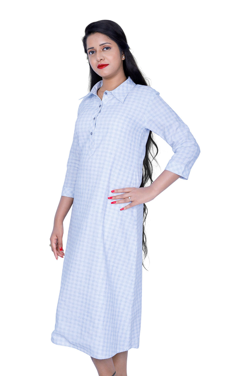 Women Checkered A-line Kurta | S3K043