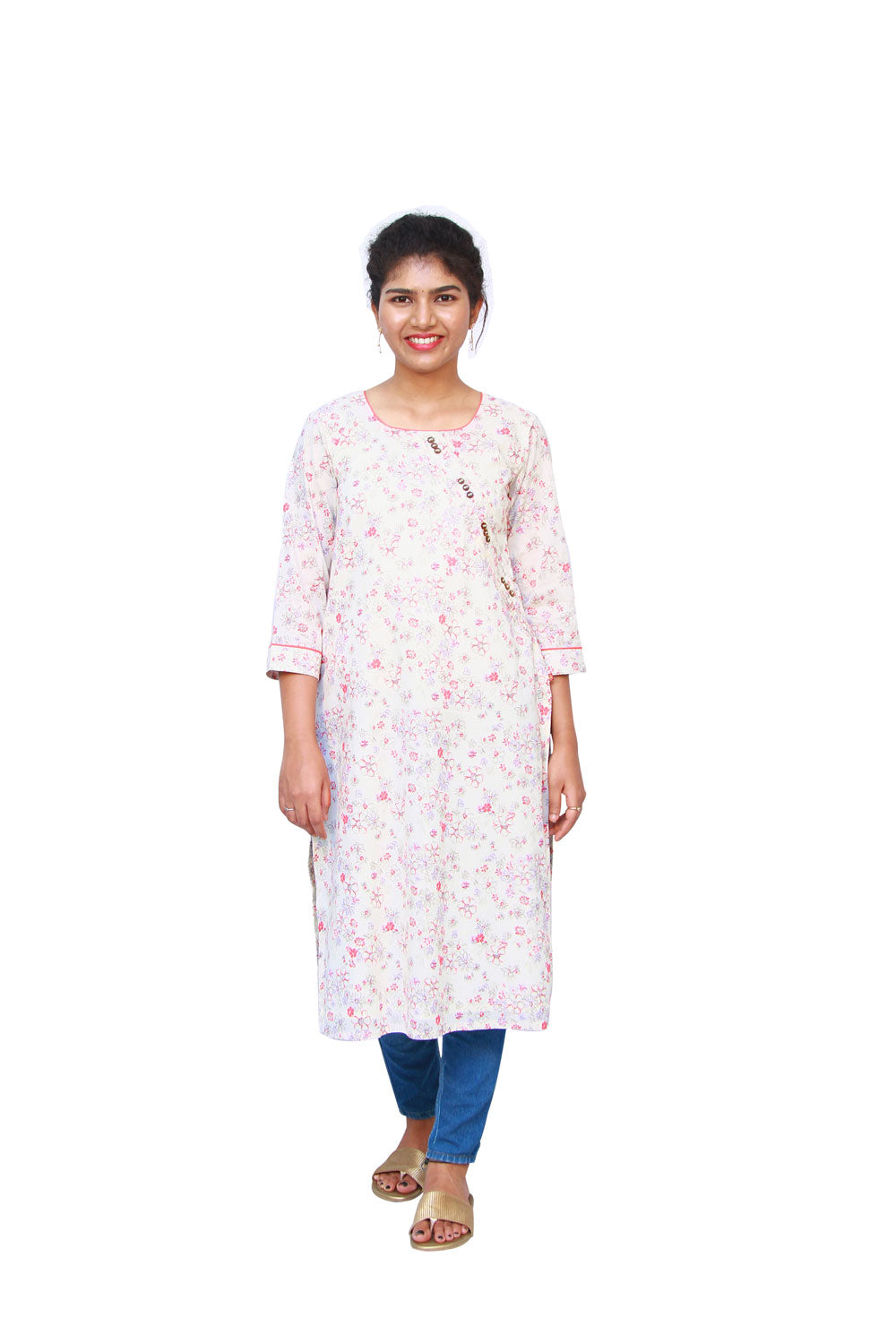 Women Floral Print Straight Kurta | S3K082