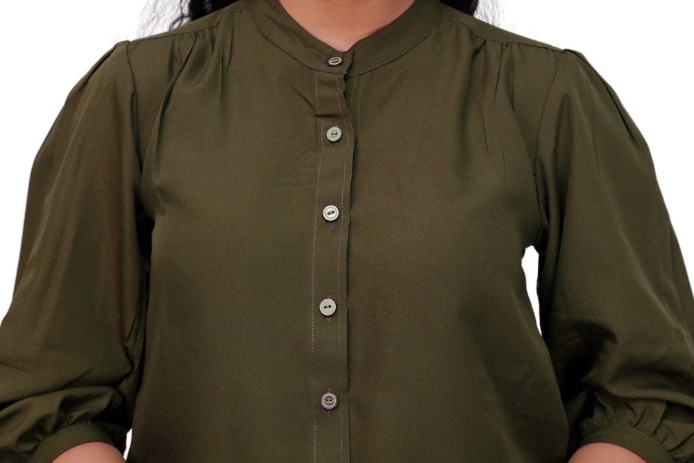 Women Regular Fit Solid Spread Collar Casual Shirt | S3T565
