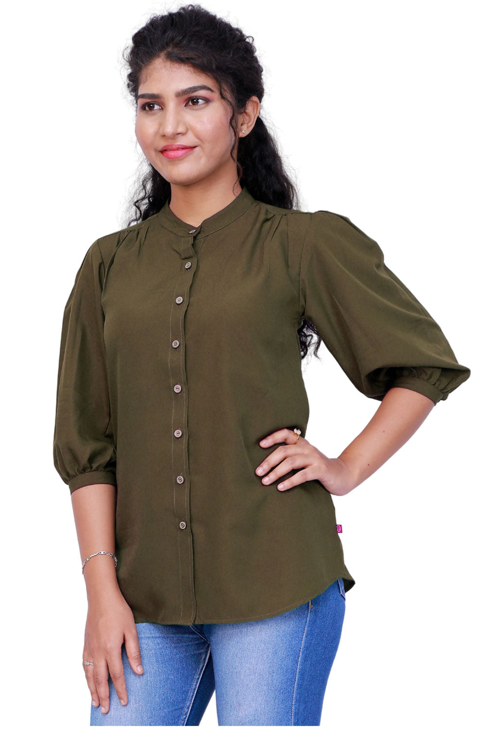 Women Regular Fit Solid Spread Collar Casual Shirt | S3T565