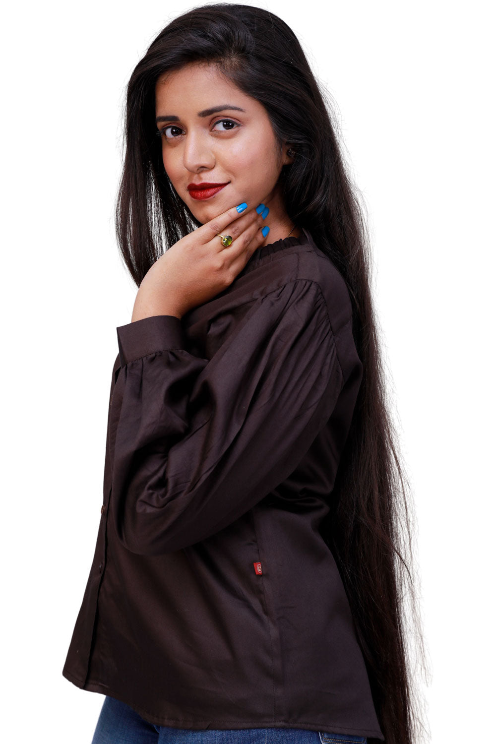 Women Regular Fit Solid Casual Shirt(Brown) | S3T560