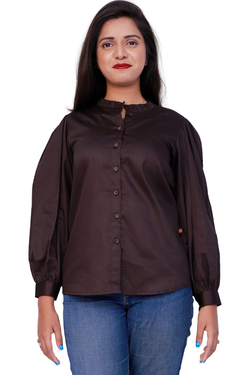 Women Regular Fit Solid Casual Shirt(Brown) | S3T560
