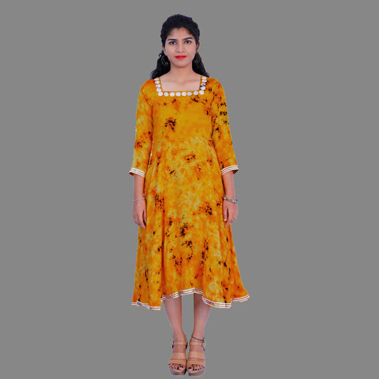 Women Ethnic Yellow Dress | S3K336