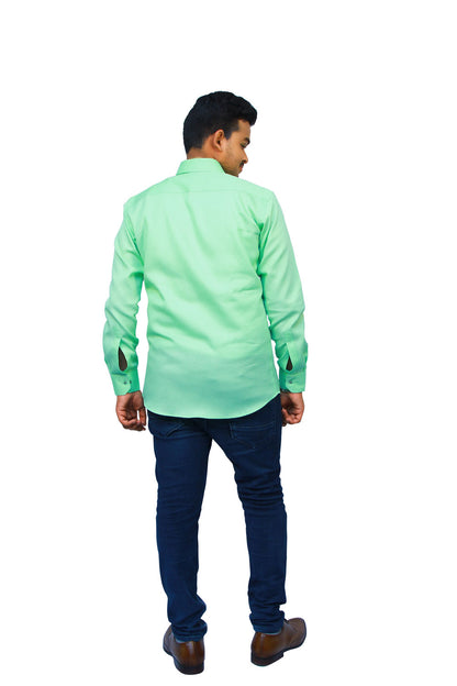 Green Textured Men’s Shirt | S3S724