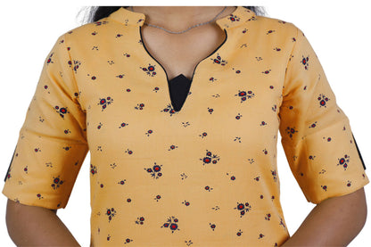 Women Floral Print Straight Kurta (YELLOW) | S3X174