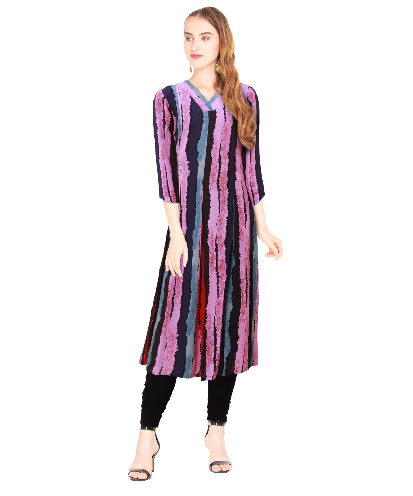 V-Neck Multi Color Kurta for Women |S3K052