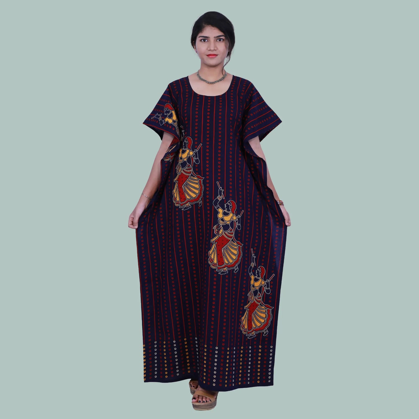 Navy Blue full length Kaftan | S3FK489