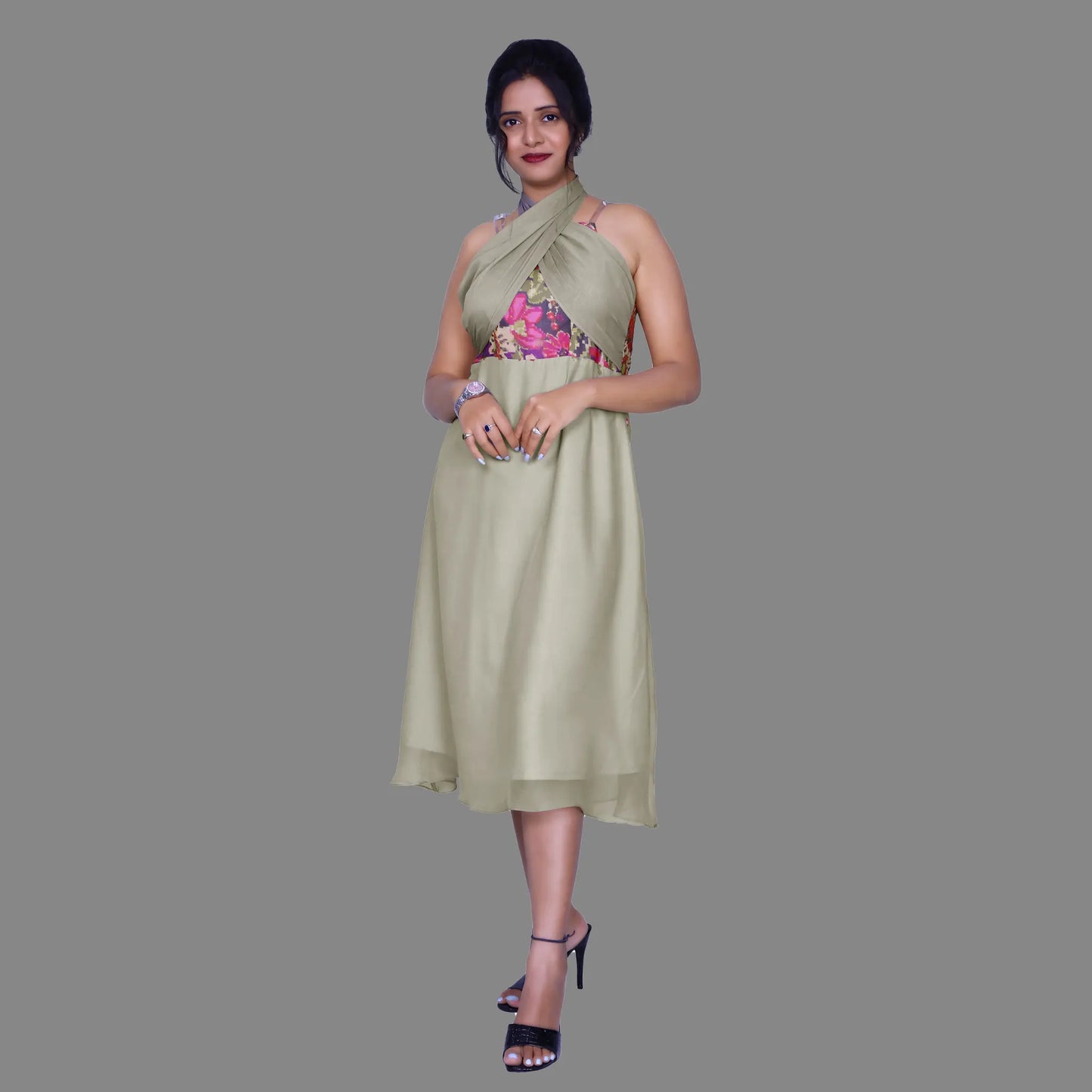 Fit and Flare Grey Dress | S3G904