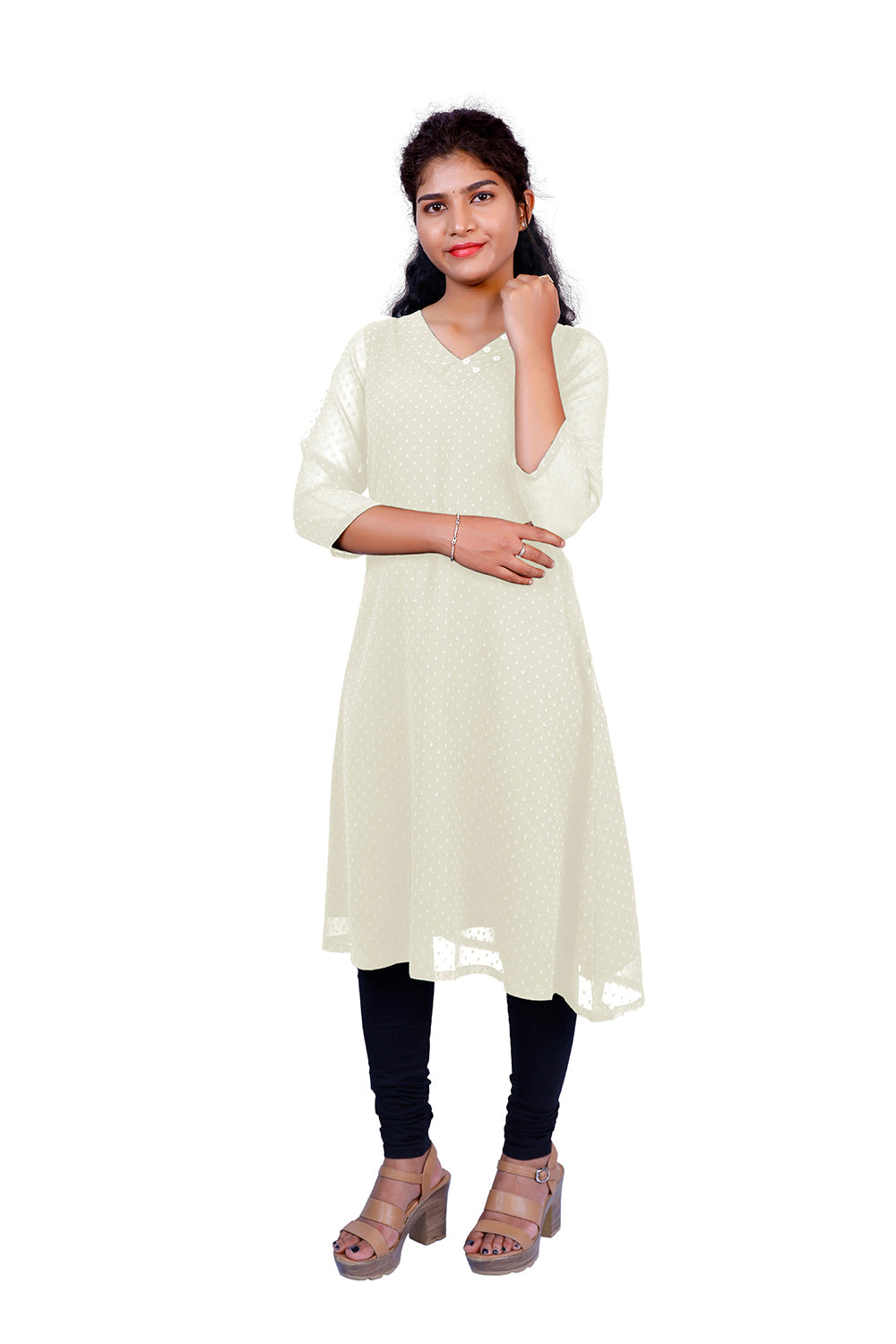 TESTURED GEORGETTE A-LINE KURTI | S3K416D