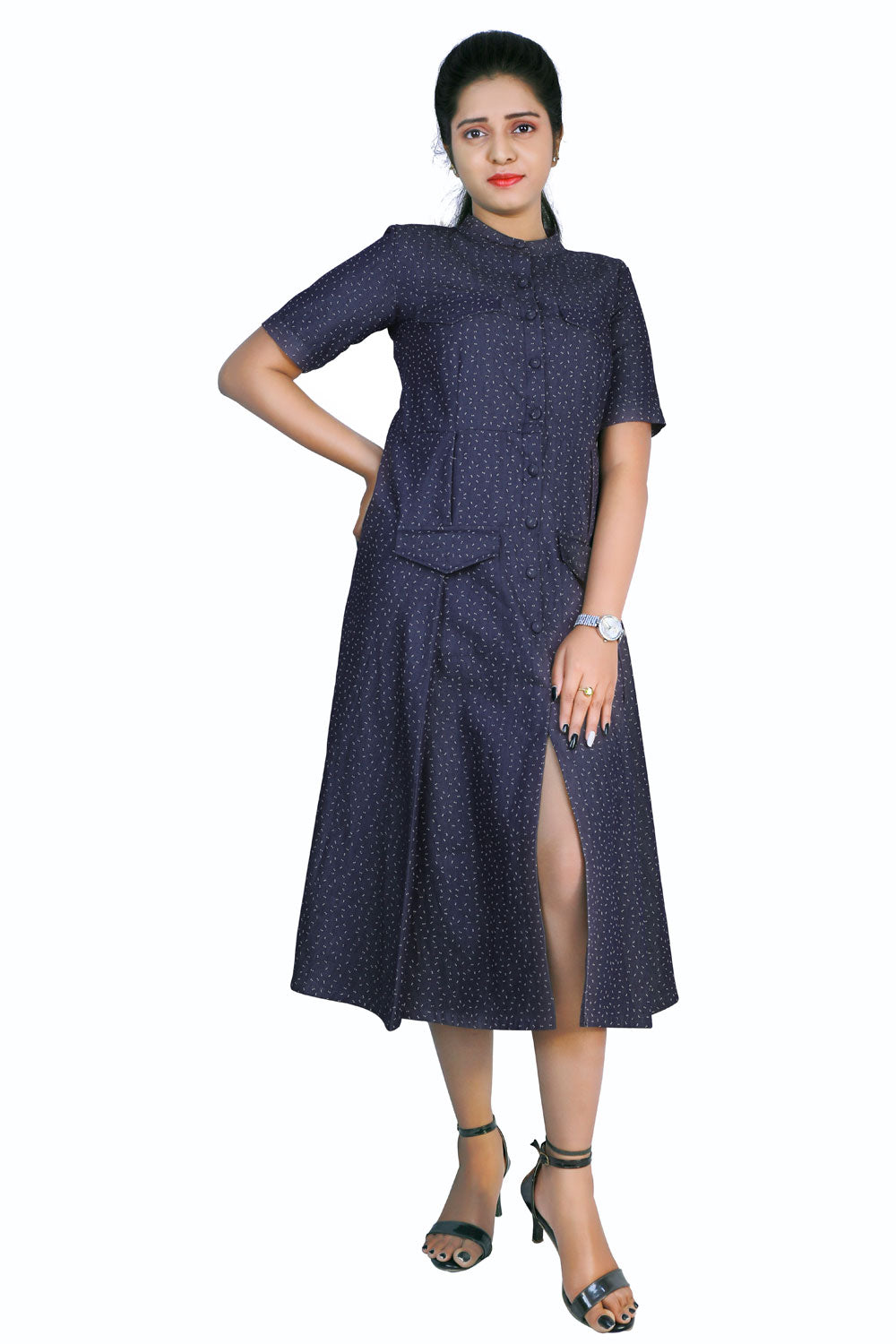Denim maxi gown | S3W373