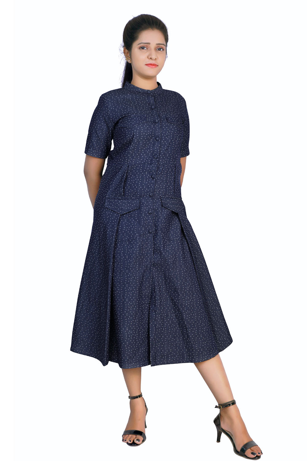 Denim maxi gown | S3W373