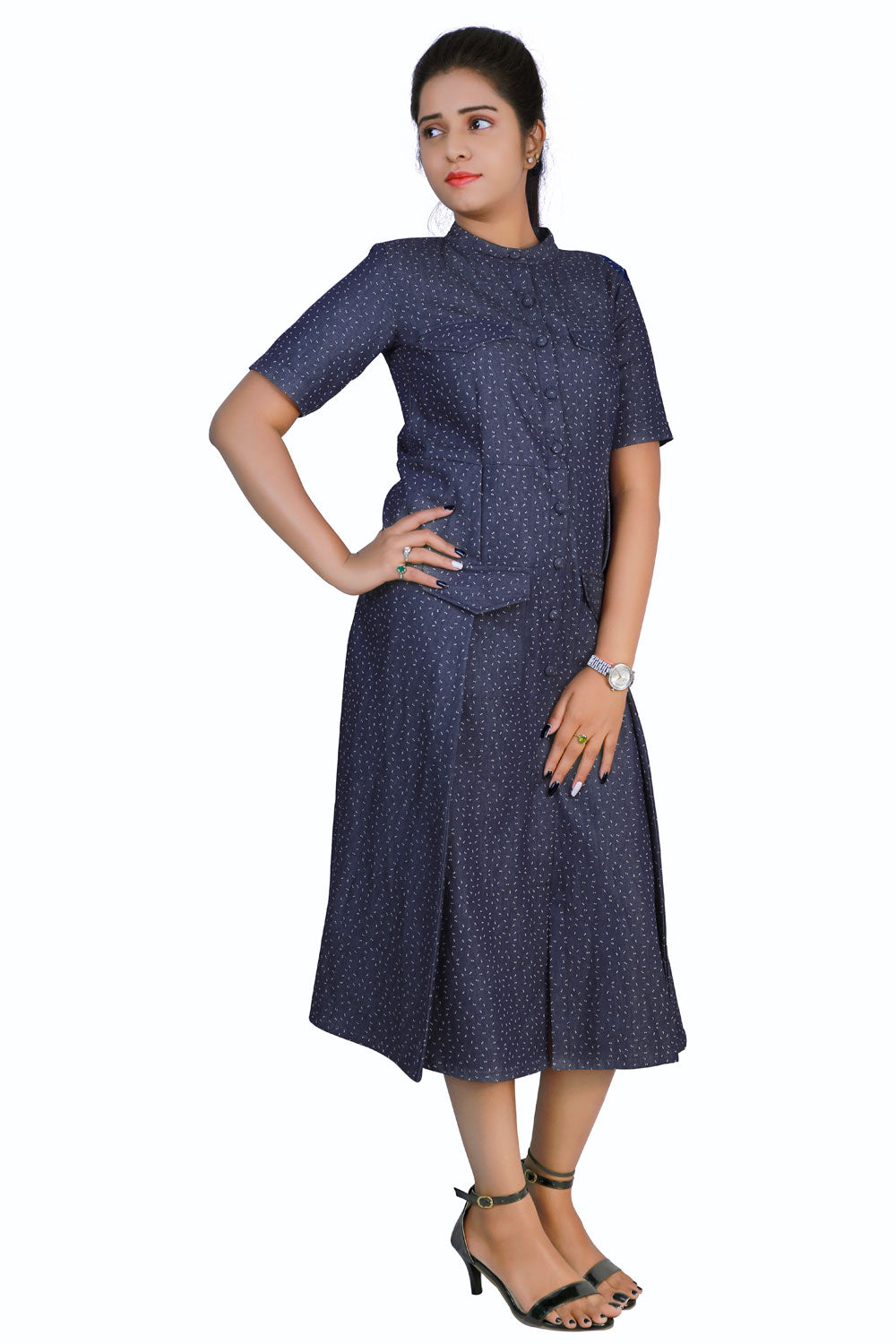Denim maxi gown | S3W373