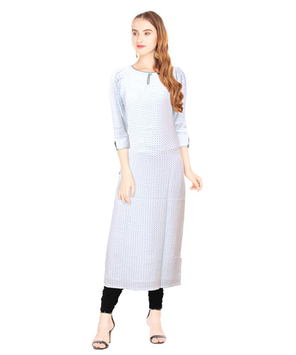 White Straight Cotton Kurta | S3K042
