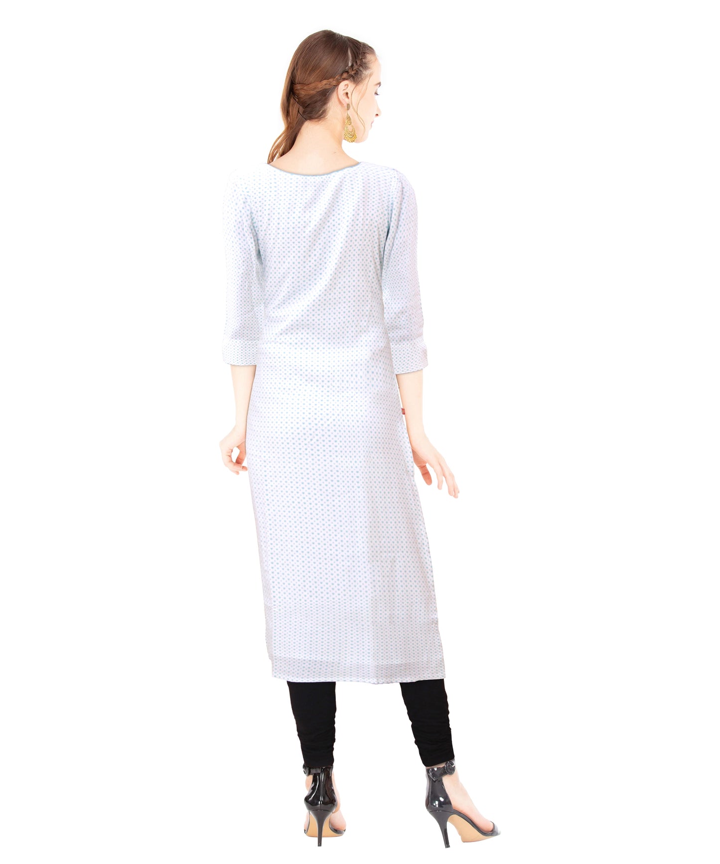White Straight Cotton Kurta | S3K042