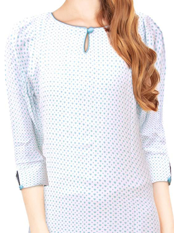 White Straight Cotton Kurta | S3K042