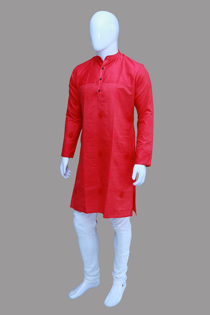 Men's Pink Plain Kurta | S3MK