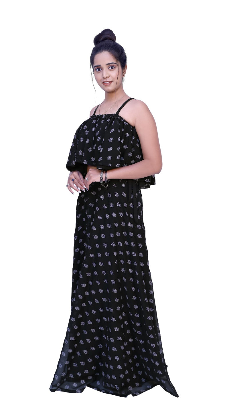 Printed Stitched Skirt & Crop Top | S3TS808