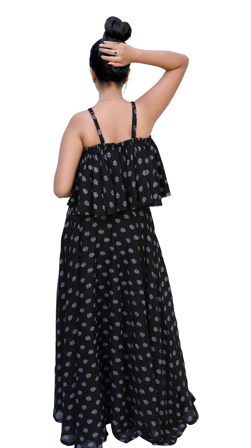 Printed Stitched Skirt & Crop Top | S3TS808