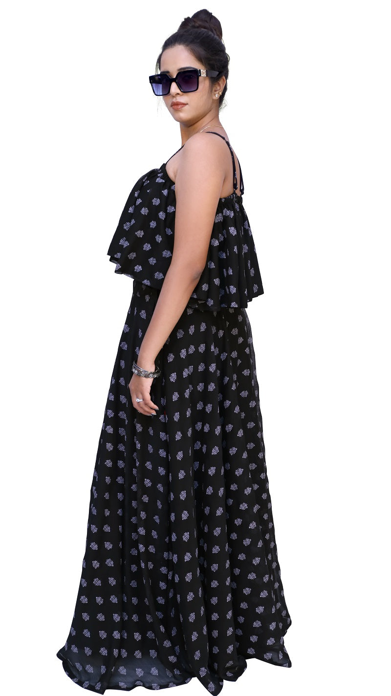 Printed Stitched Skirt & Crop Top | S3TS808