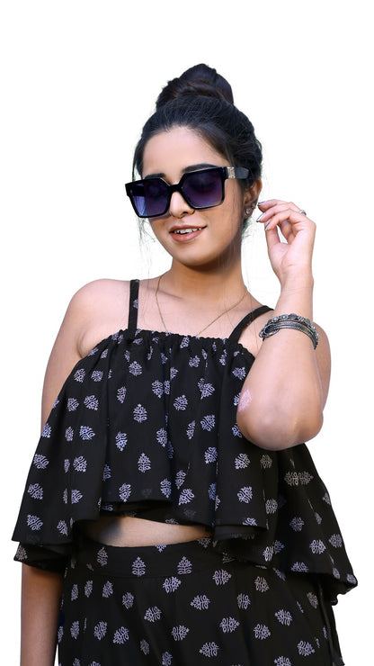 Printed Stitched Skirt & Crop Top | S3TS808