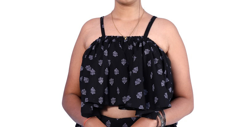 Printed Stitched Skirt & Crop Top | S3TS808