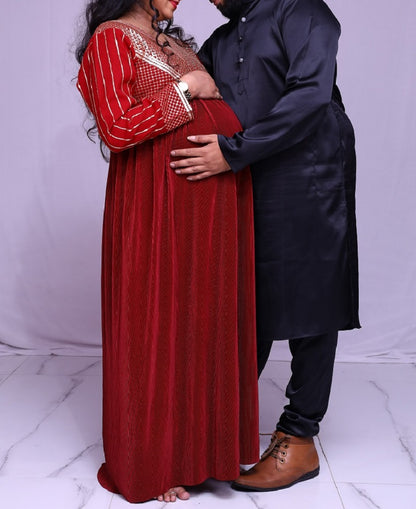 Maroon and Black Maternity Shoot Combo | S3MWMC2