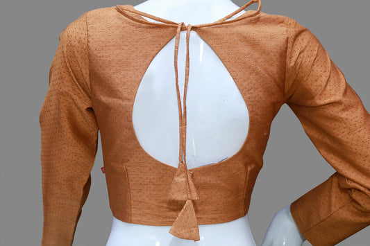 Women's Brown Katori Cut Full hands Blouse | S3B1177