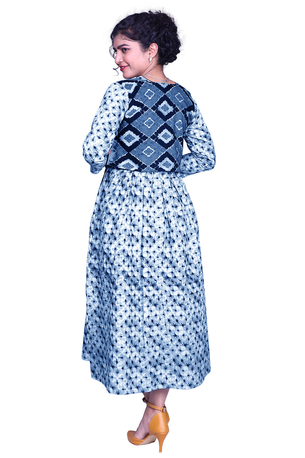Blue Tie & Die Maxi With Coat |  S3CT839