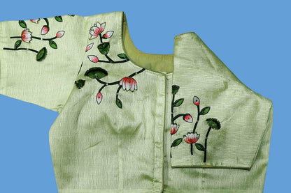 Pichwai Printed with Hand Work Readymade Blouse | S3MB40