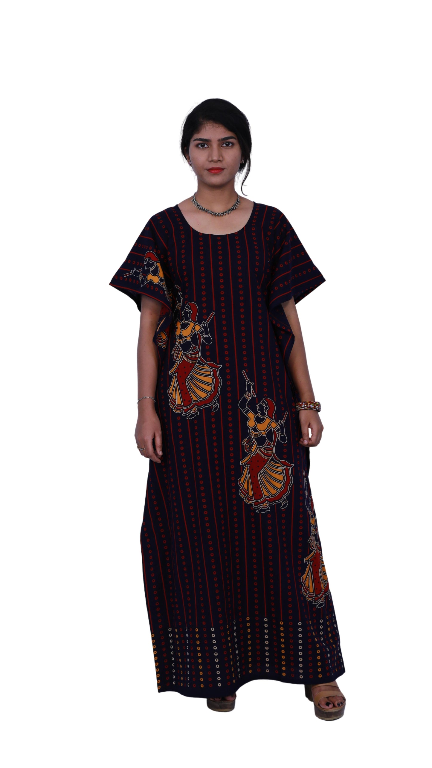 Navy Blue full length Kaftan | S3FK489