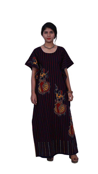 Navy Blue full length Kaftan | S3FK489