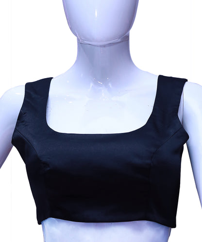 Black Square Neck with Sleeveless Blouse | S3B21