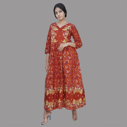 Full Length Flared/A-line Gown (ORANGE) | S3K541