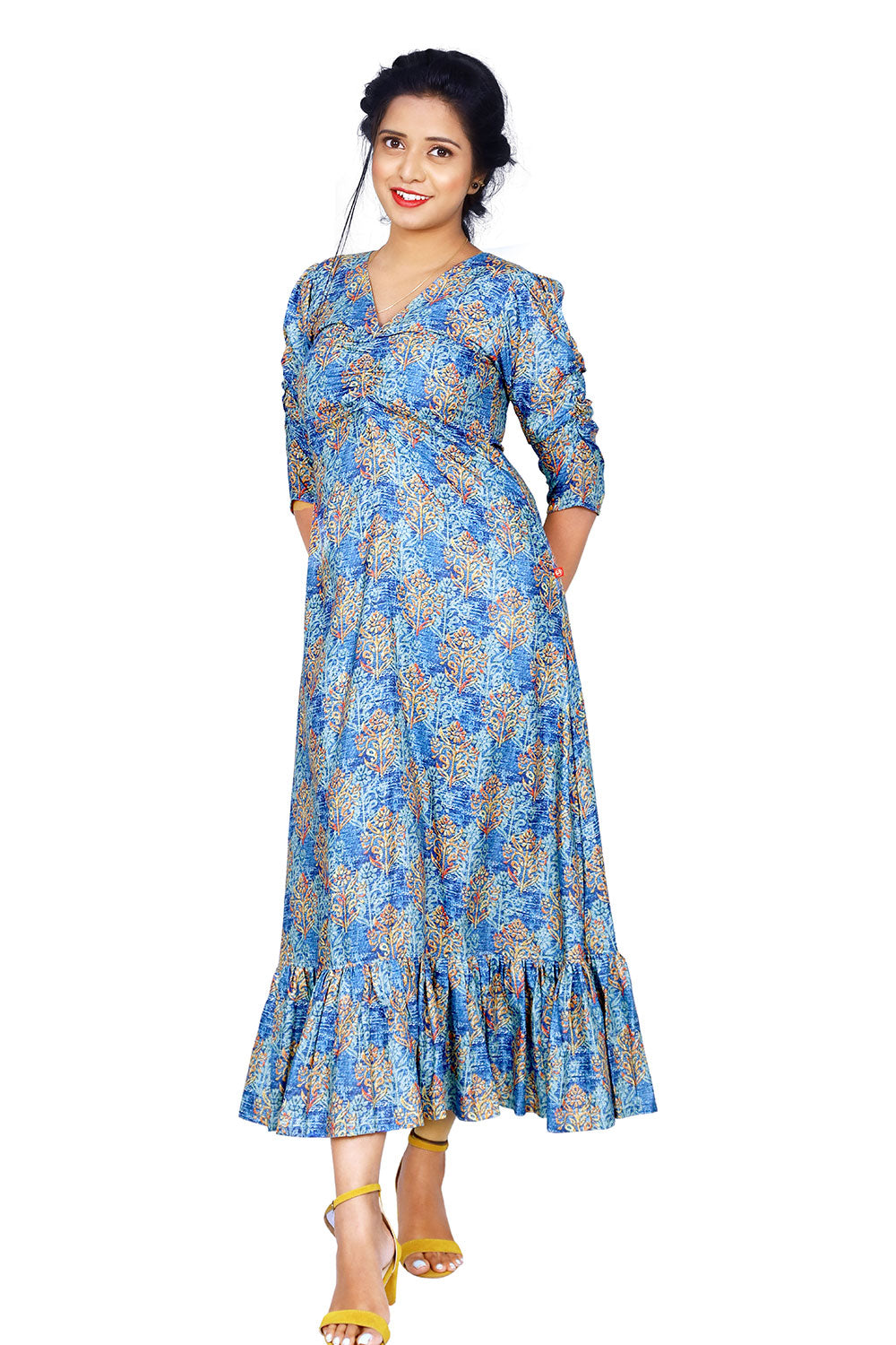 Blue Printed Maxi | S3K907