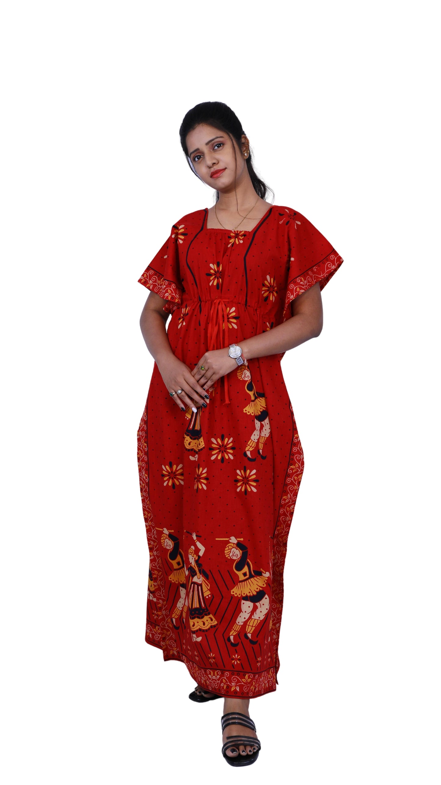 Red full length Kaftan | S3TK491