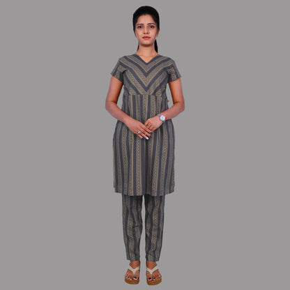 Women Printed Straight Kurta set | S3X187