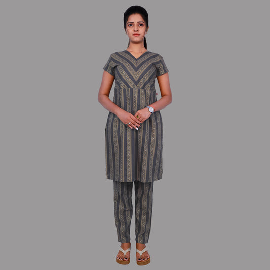 Women Printed Straight Kurta set | S3X187