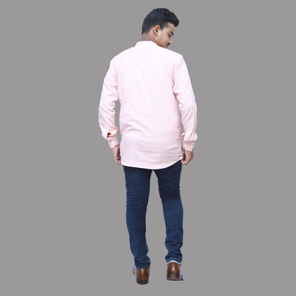Peach Color Men's short Kurta | S3SK720