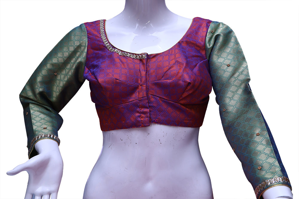 Pattu Maggam Work Blouse Comes with Full Hands | S3MB39