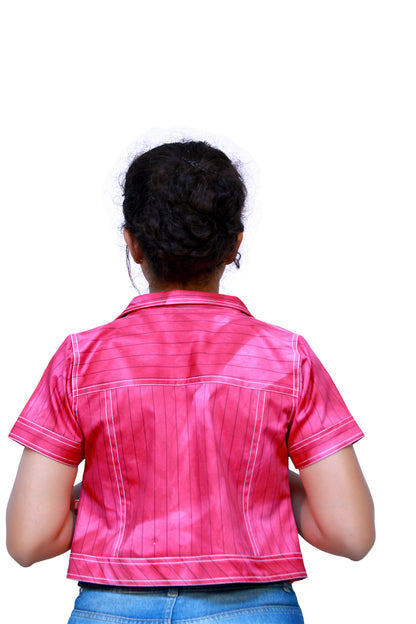 Pink Stripes Short Jacket | S3CT583