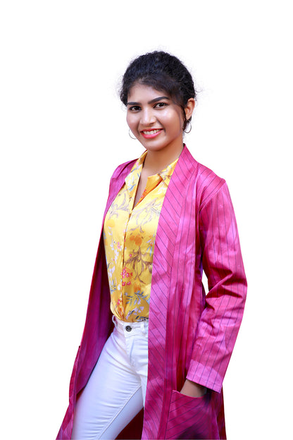 Pink Cotton Tie and Die Jacket | S3S586