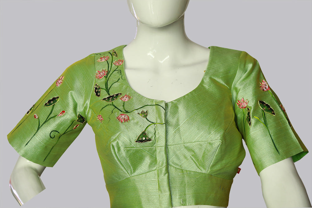 Pichwai Hand Painting with Magam Work Blouse | S3MB57