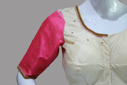 Women's Embroidery Maggam Bits withThreads Work Blouse  | S3MB43