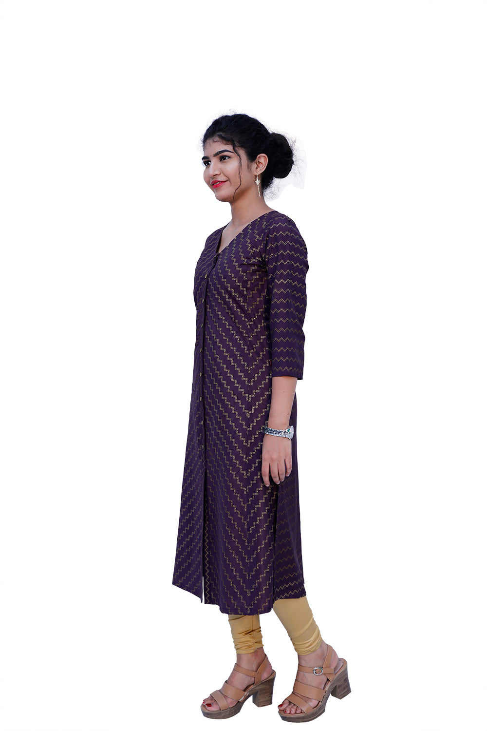 Women Fit and Flare voilet Dress | S3K536