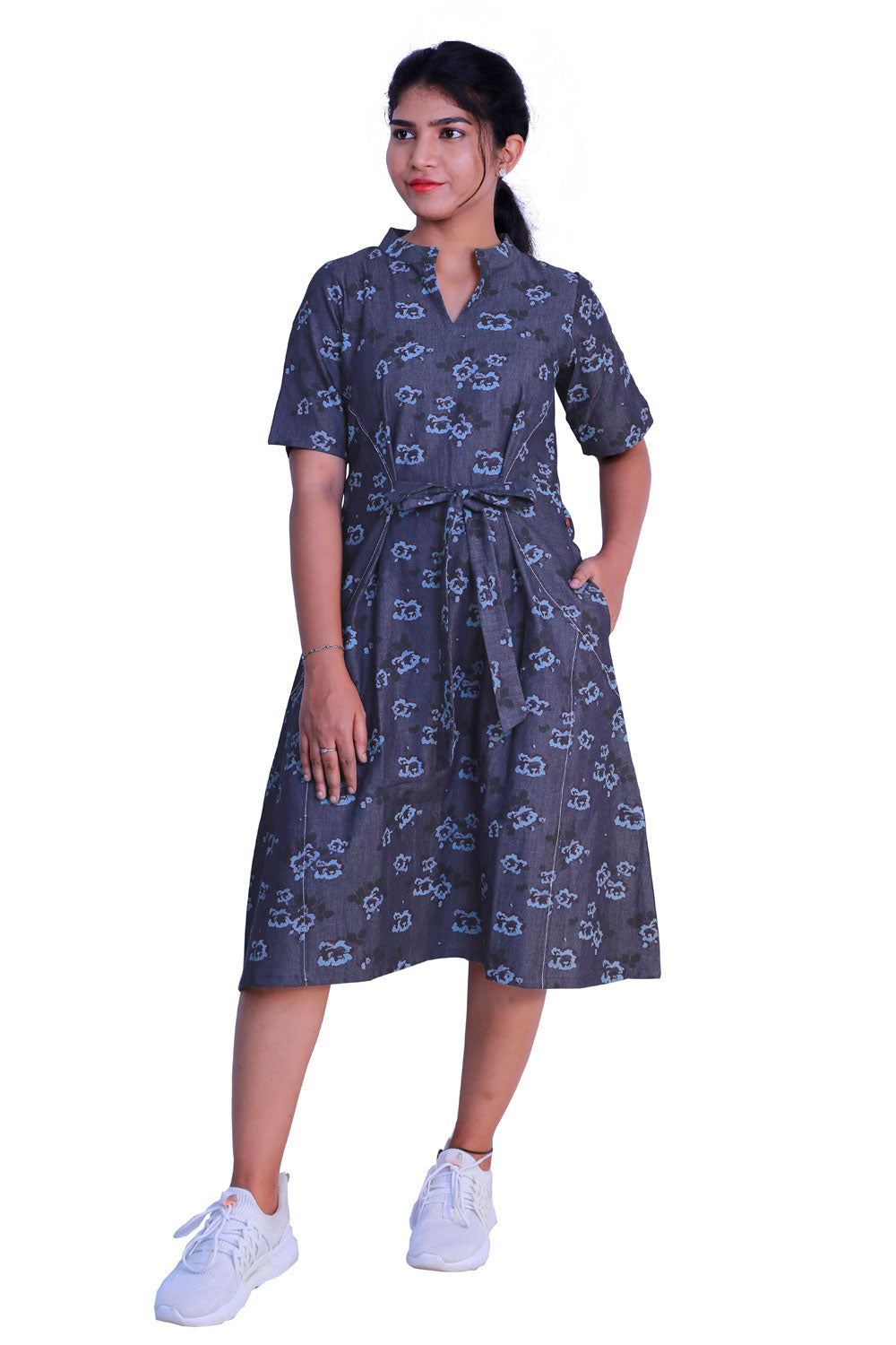 DENIM MAXI BLUE DRESS | S3D430