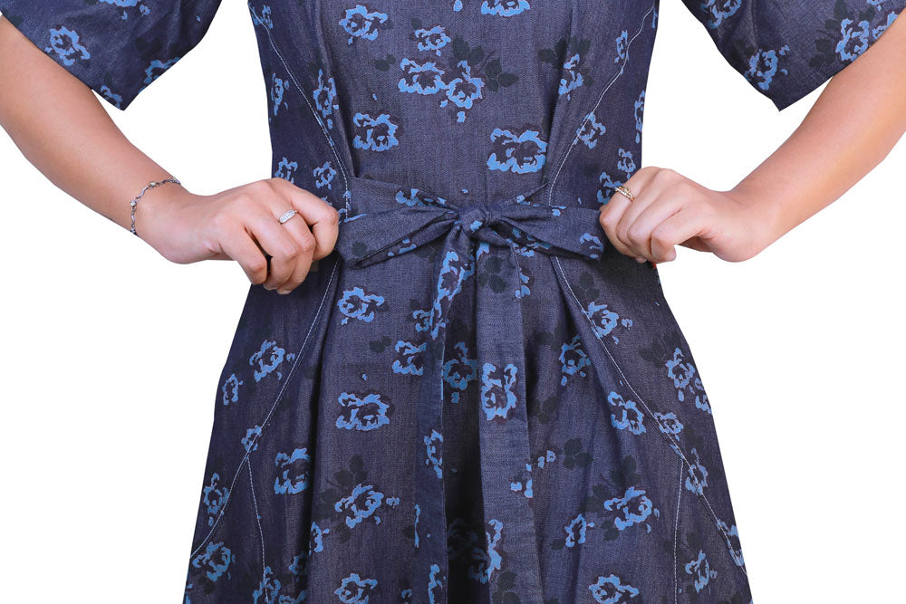 DENIM MAXI BLUE DRESS | S3D430