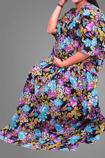 Printed Maternity Kaftan Dress  | S3MK1024