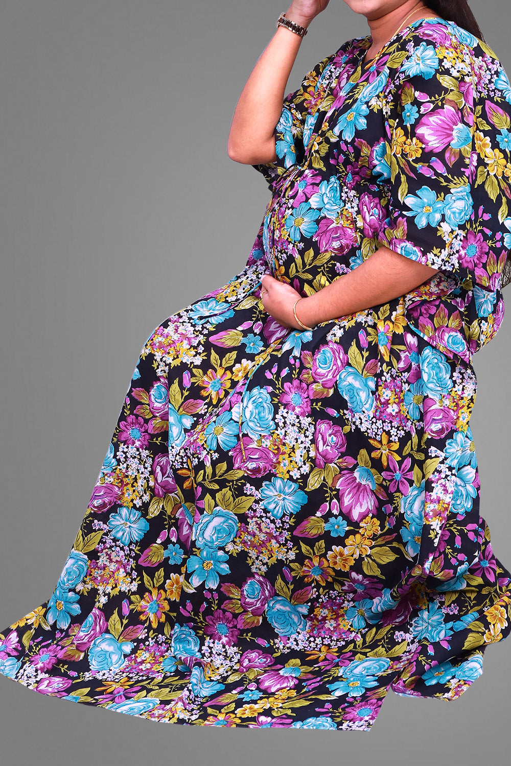 Printed Maternity Kaftan Dress  | S3MK1024