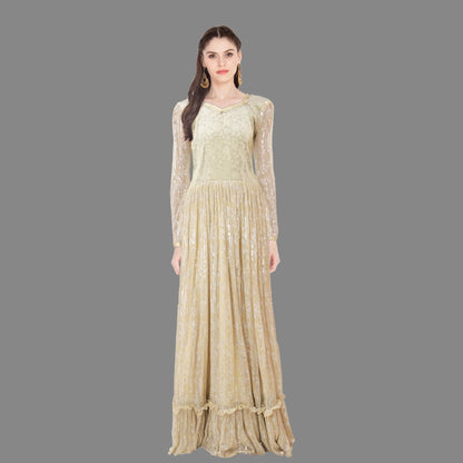 Lemon Gold sequin embellished maxi dress