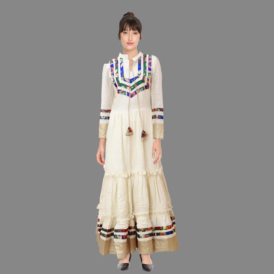 Cotton Round Neck Womens Anarkali Dress